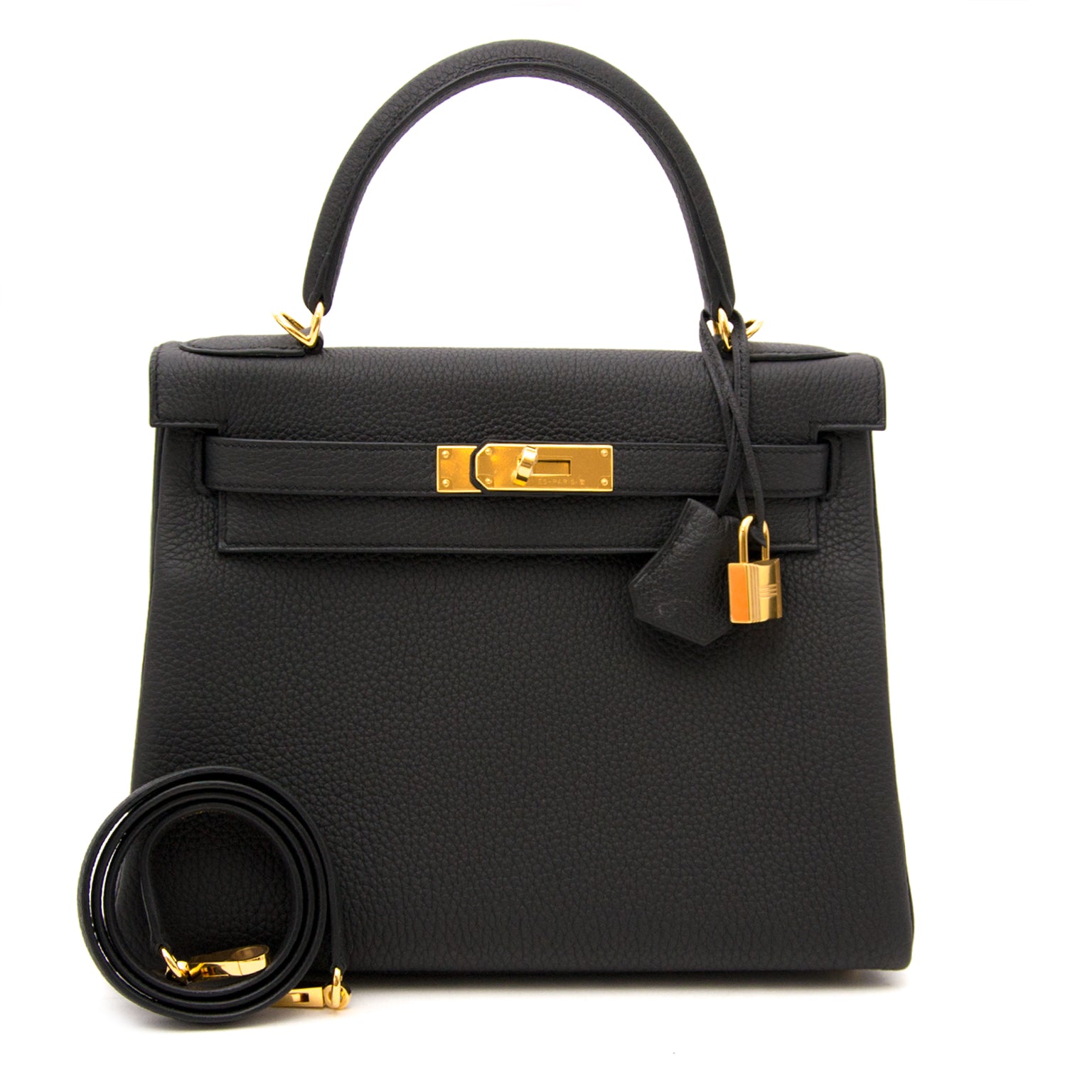 skip the waitinglist get your hands on this secondhand Brand New Hermes Kelly 28 Black Togo GHW