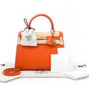 comme neuf sac a main Hermes Kelly Sellier 28 Epsom Feu pour le meilleur prix