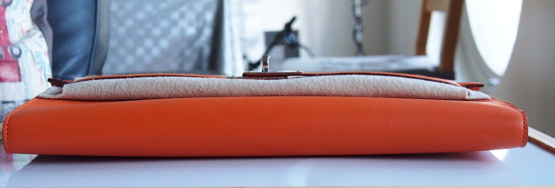 Hermès Pochette Kelly Cut veau swift orange PHW