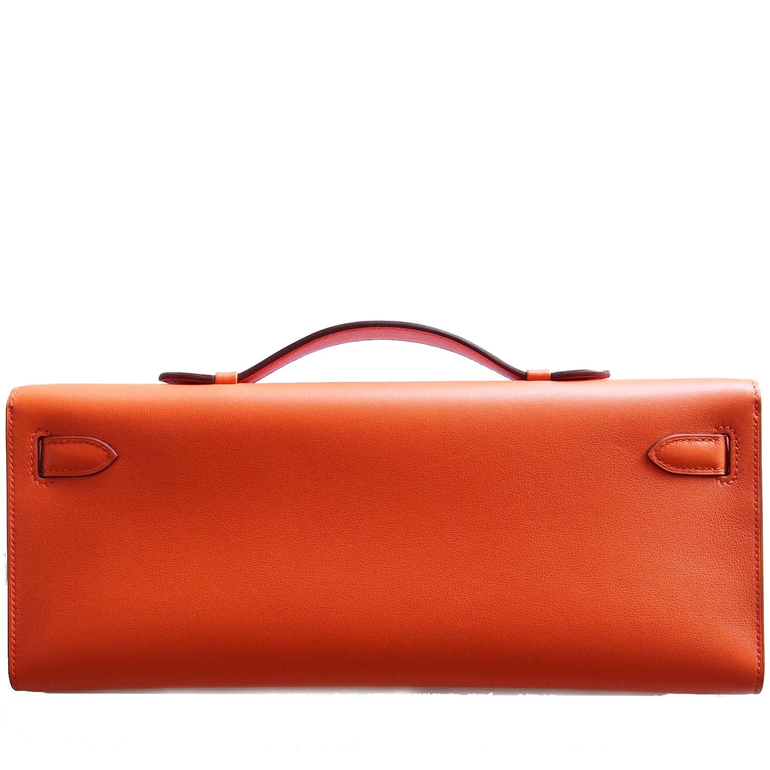 Hermès Pochette Kelly Cut veau swift orange PHW