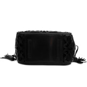 Ralph Lauren Black Leather Vachetta Scroll Tote