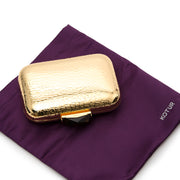 Koop uw authentieke Kotur Morley Croc Embossed Gold Metal Box Clutch bij Labellov