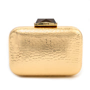 Koop uw authentieke Kotur Morley Croc Embossed Gold Metal Box Clutch aan de beste prijs bij Labellov