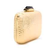 The perfect evening bag by Kotur Morley Croc Embossed Gold Metal Box Clutch for the best price on Labellov
