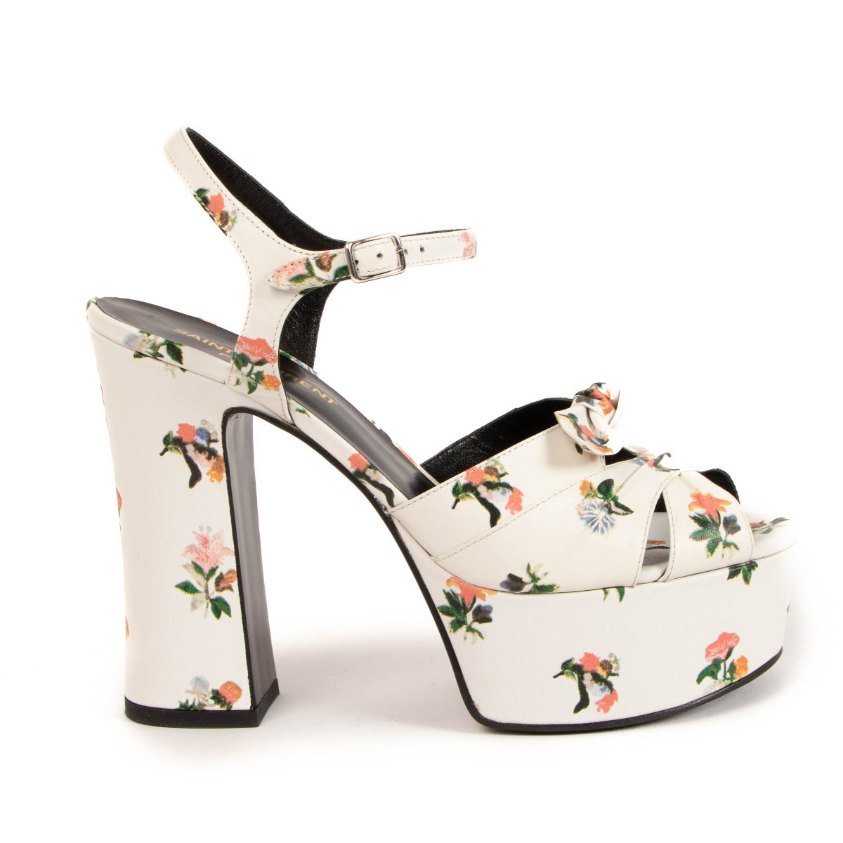 Sandales Bianca fleuries blanches Saint Laurent - taille 37