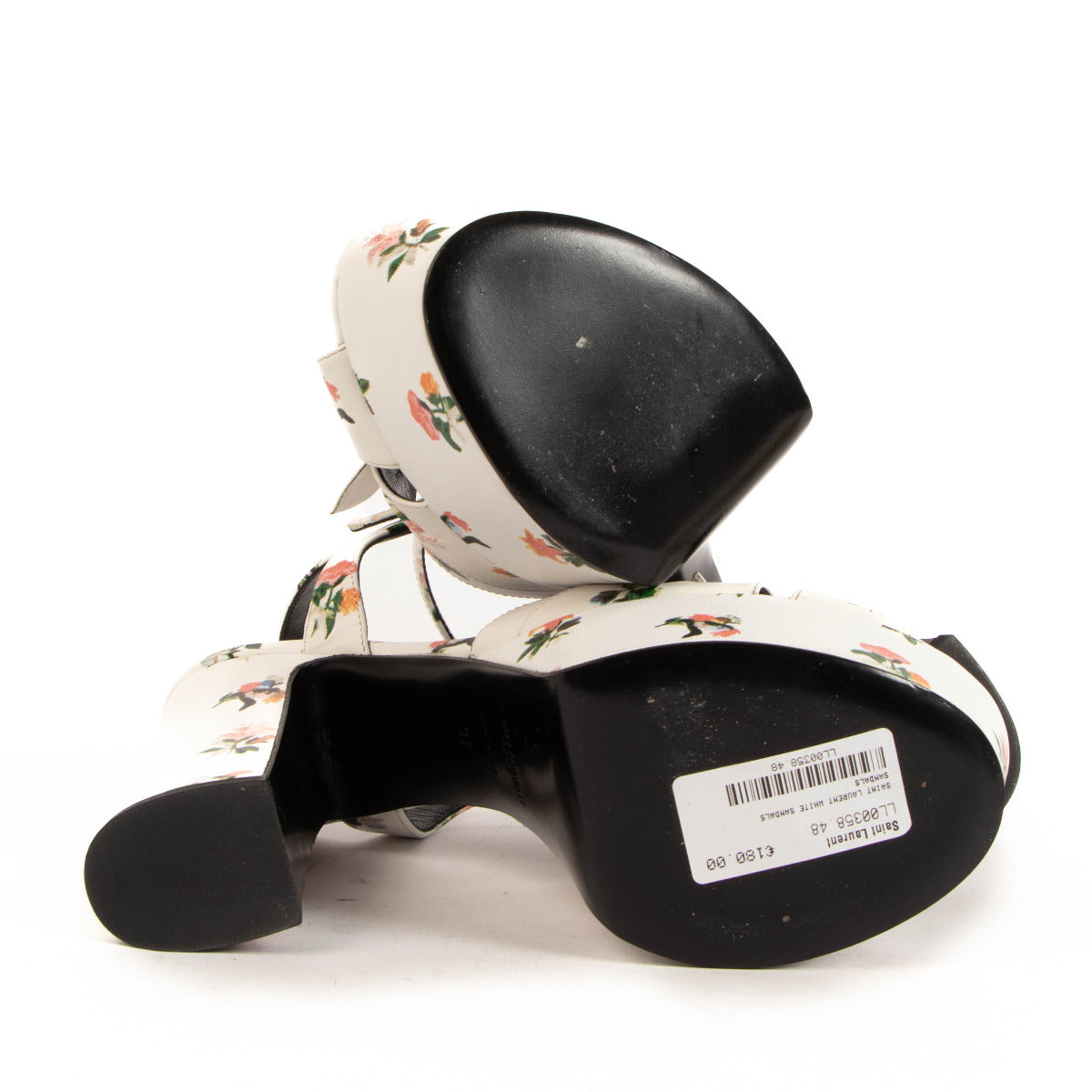 Sandales Bianca fleuries blanches Saint Laurent - taille 37