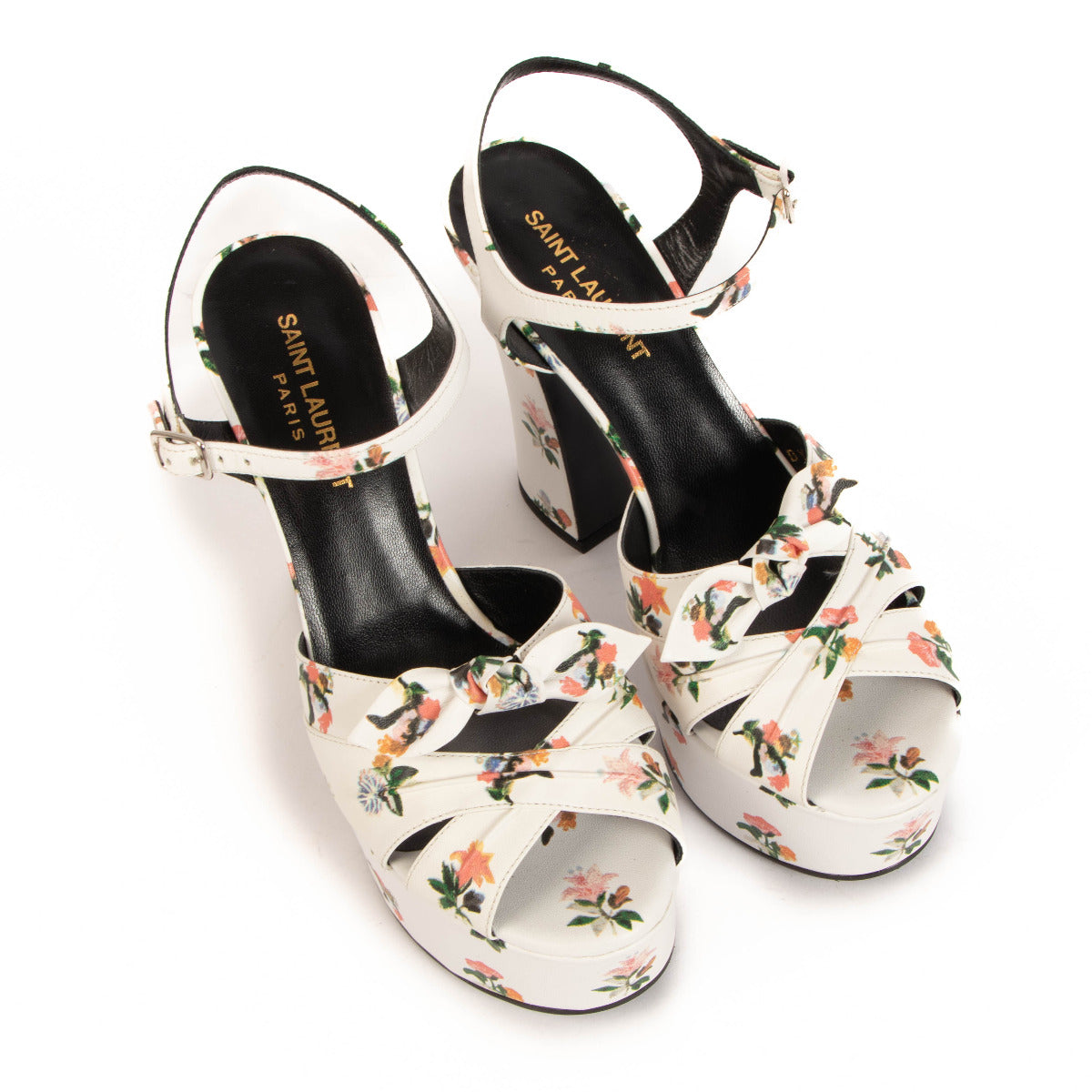Sandales Bianca fleuries blanches Saint Laurent - taille 37