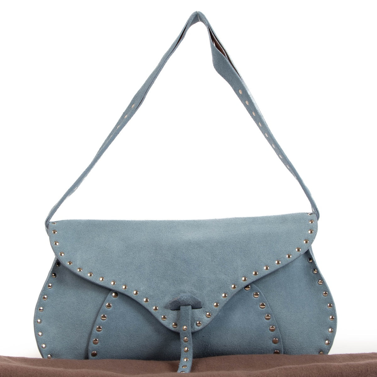 Celine Light Blue Suede Poulbot Bag
