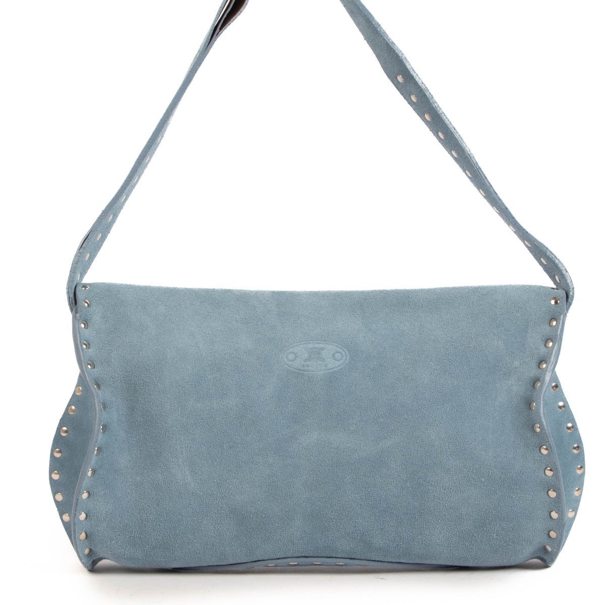Shop safe online at Labellov in Antwerp, Brussels and Knokke this 100% authentic second hand Celine Light Blue Nubuck Shoulder Bag