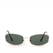 shop safe online at Labellov in Antwerp, Brussels and Knokke these 100% authentic second hand Chanel Black Rimless Sunglasses