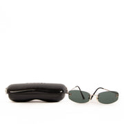 shop safe online at Labellov in Antwerp, Brussels and Knokke these 100% authentic second hand Chanel Black Rimless Sunglasses