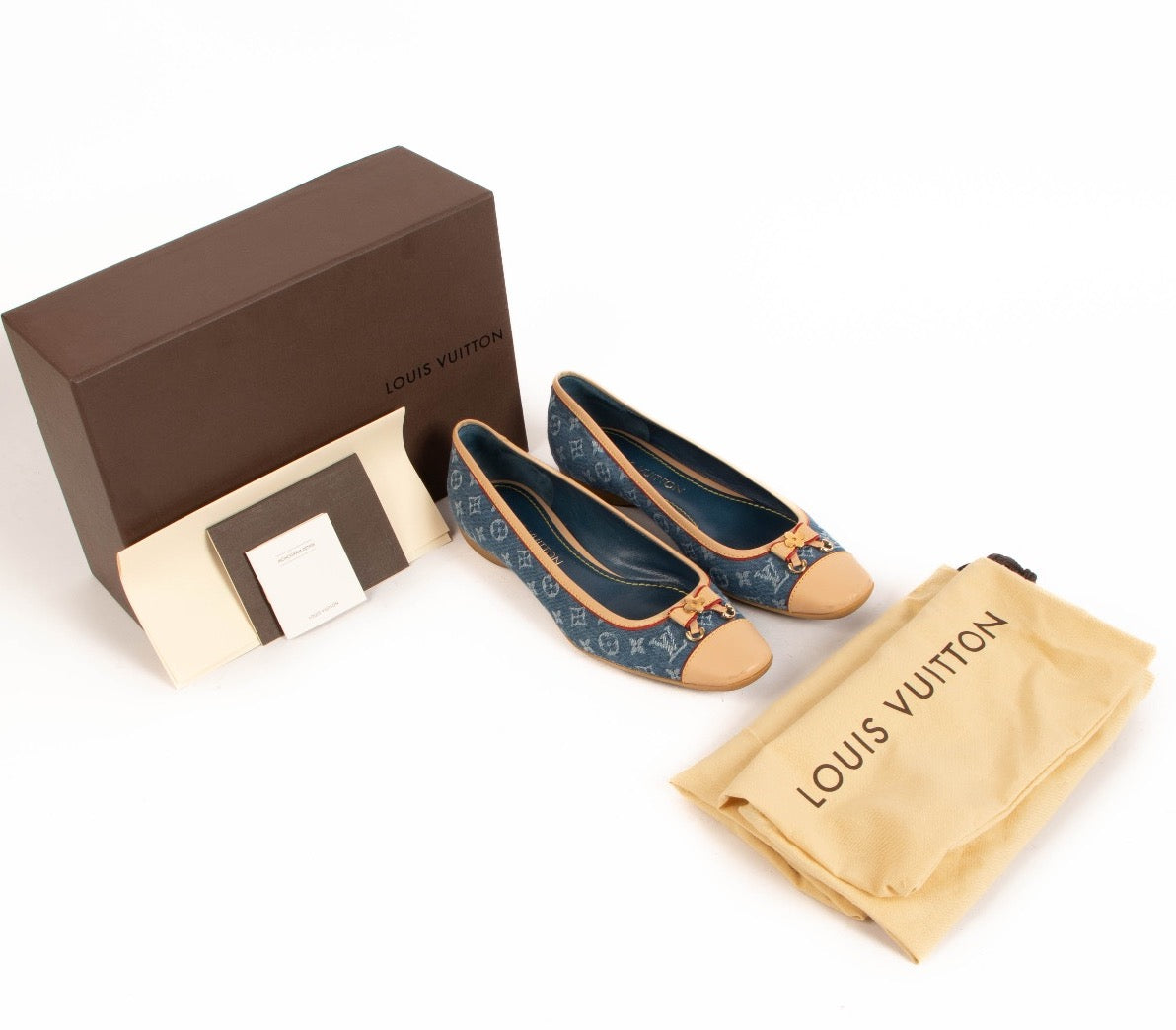 Louis Vuitton Monogram Denim Ballerina Flats - maat 37,5