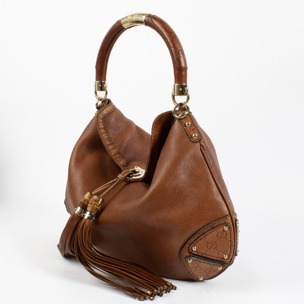 Gucci Brown Leather Indy Large Bag