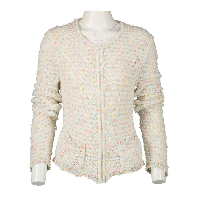 Chanel Vintage Wit Gehaakt Gebreid Vest