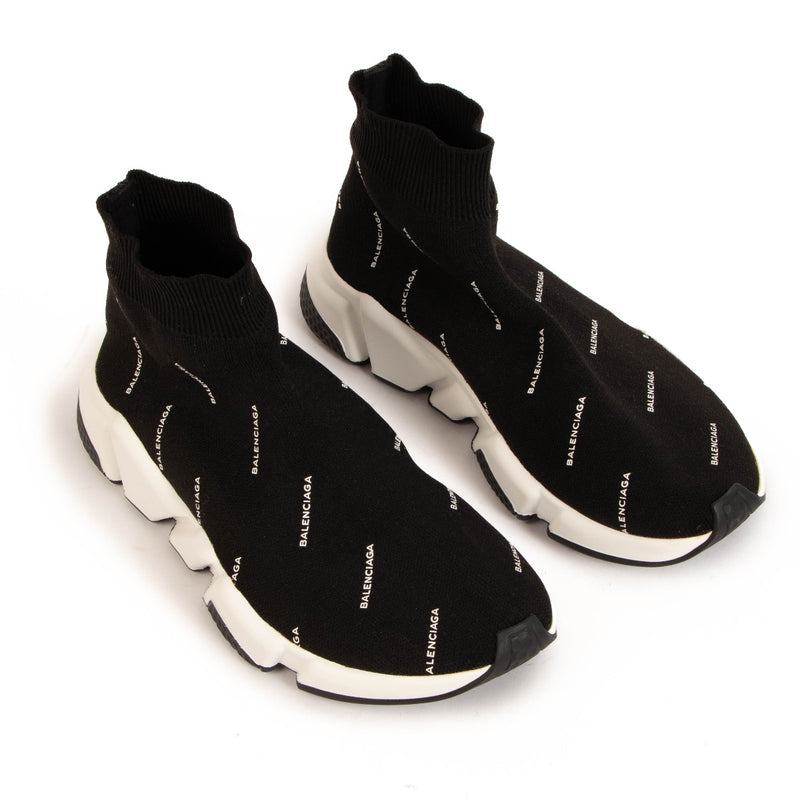 shop 100% authentic second hand Balenciaga Black Speed Trainers Logo Sneakers - Size 39 on Labellov.com