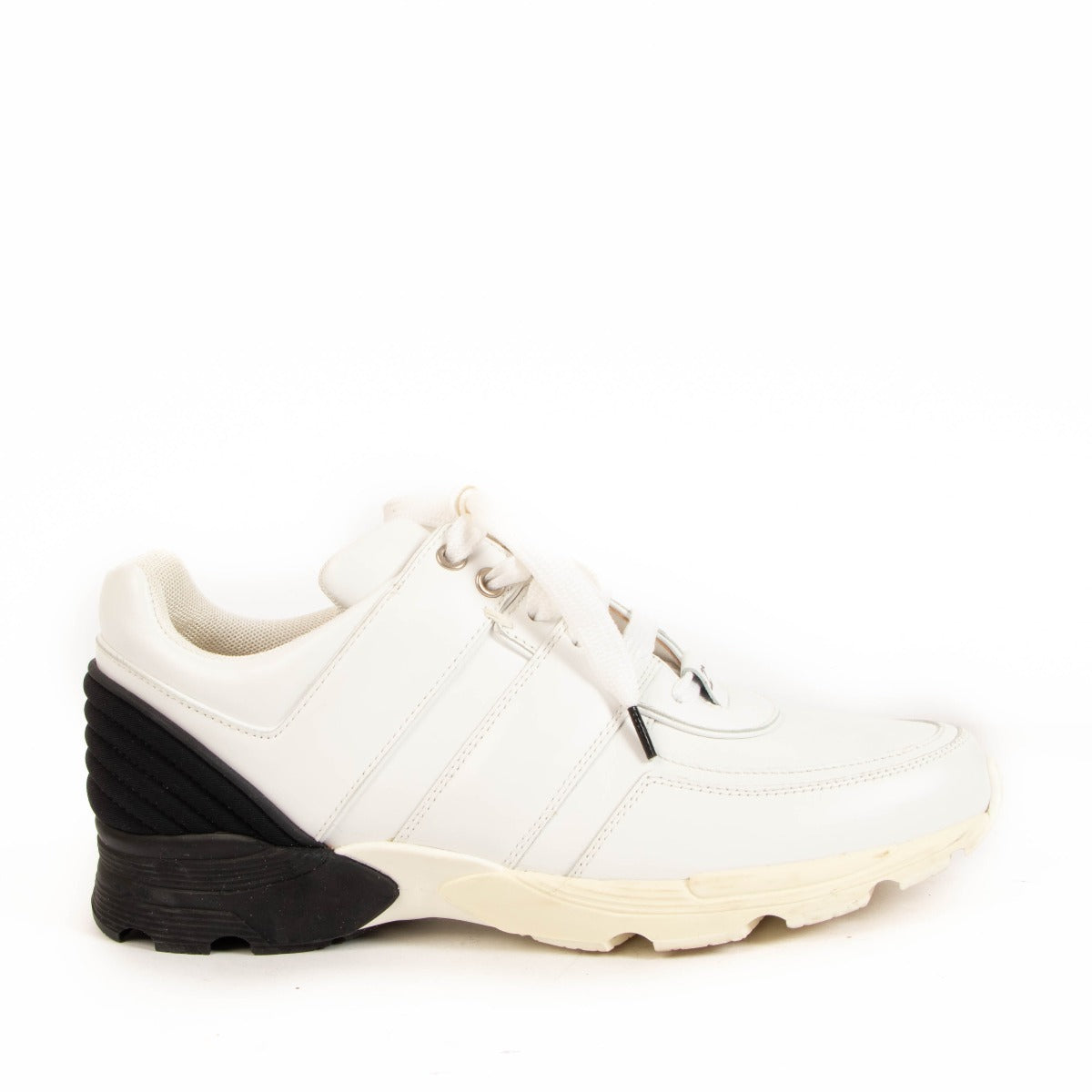Chanel 16B White Leather Sneakers
