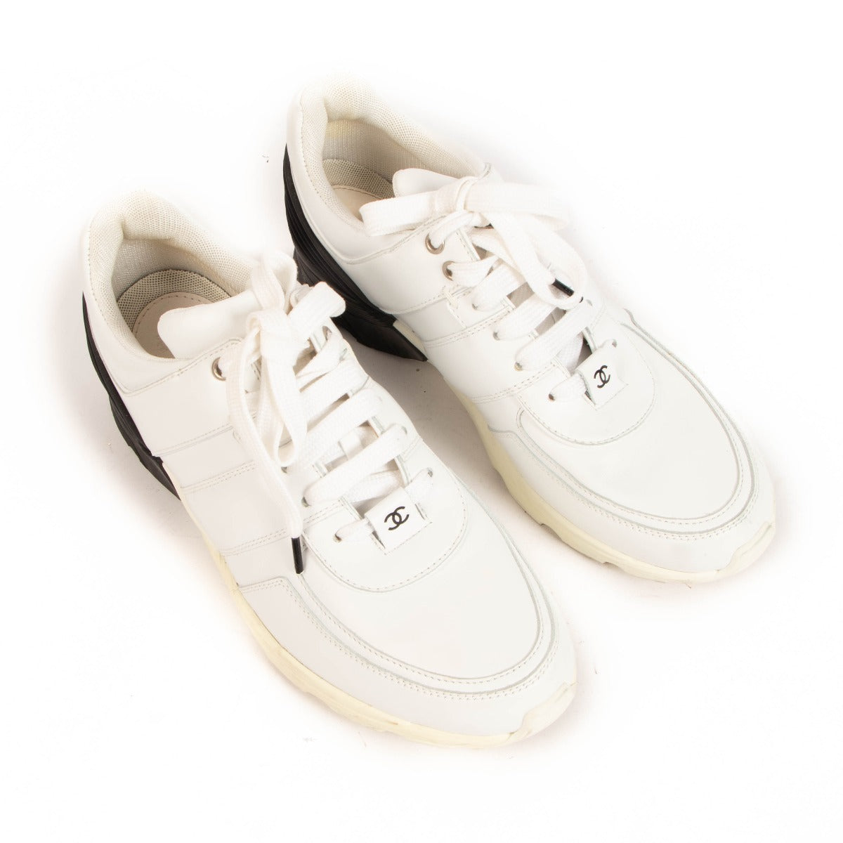 Chanel 16B White Leather Sneakers