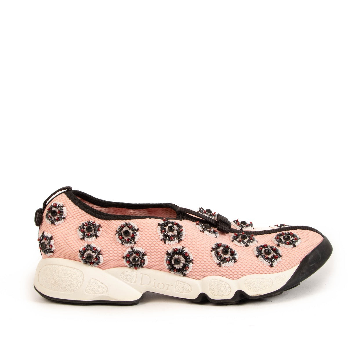 shop 100% authentic second hand Christian Dior Pink Fusion Floral Embroidered Sneakers - Size 38 1/2 on Labellov.com