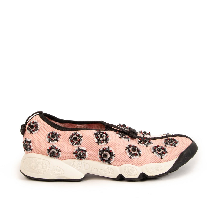 shop 100% authentic second hand Christian Dior Pink Fusion Floral Embroidered Sneakers - Size 38 1/2 on Labellov.com