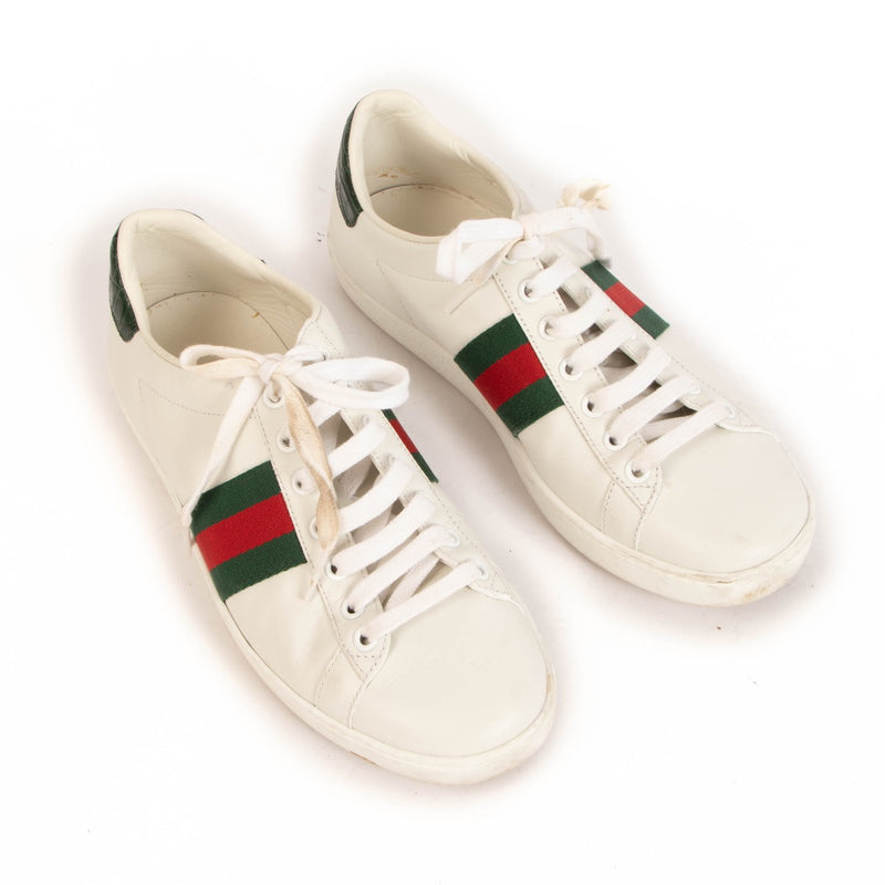 shop 100% authentic second hand Gucci White Ace Sneakers - Size 37 on Labellov.com