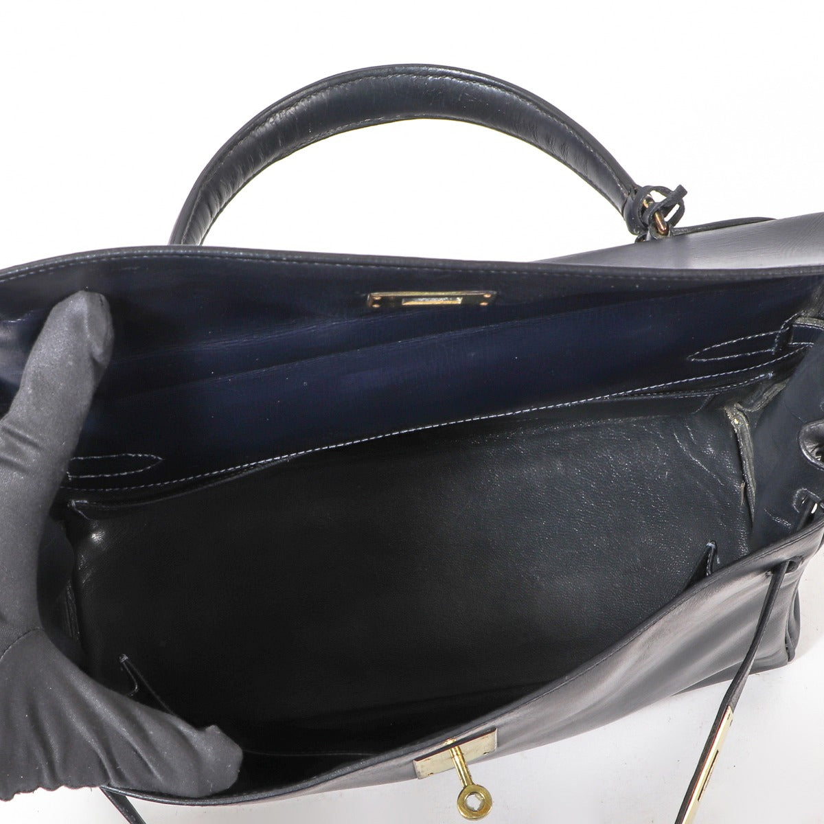 Hermès Vintage Kelly 32 Blauw Box GHW