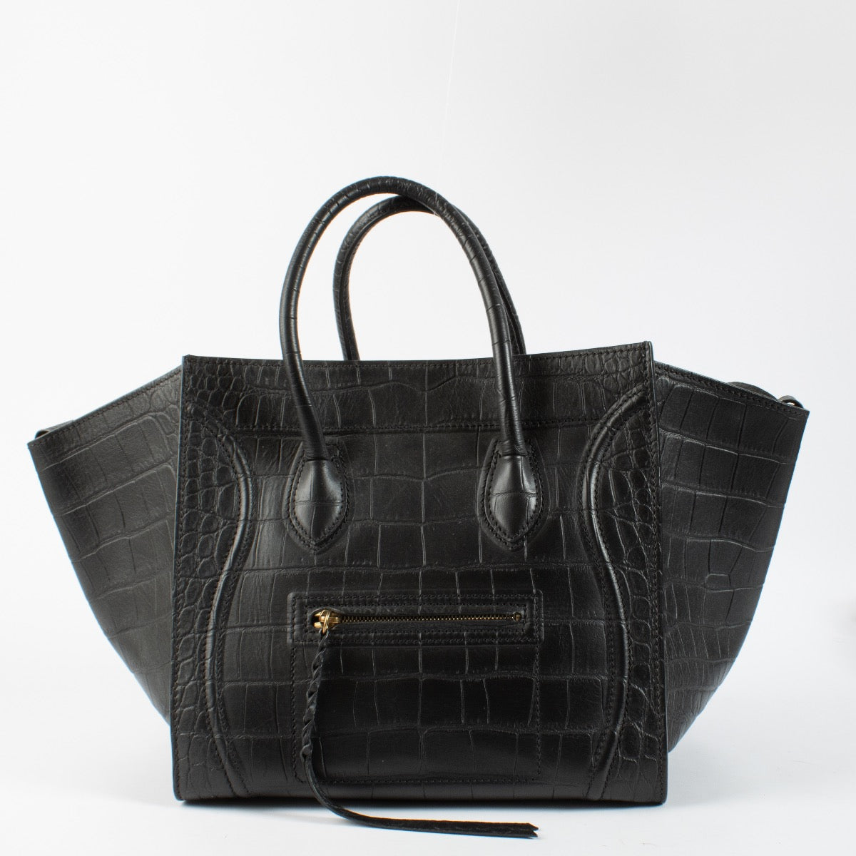 Shop 100% authentic second hand Celine Black Crocodile Embossed Medium Luggage Bag on Labellov.com