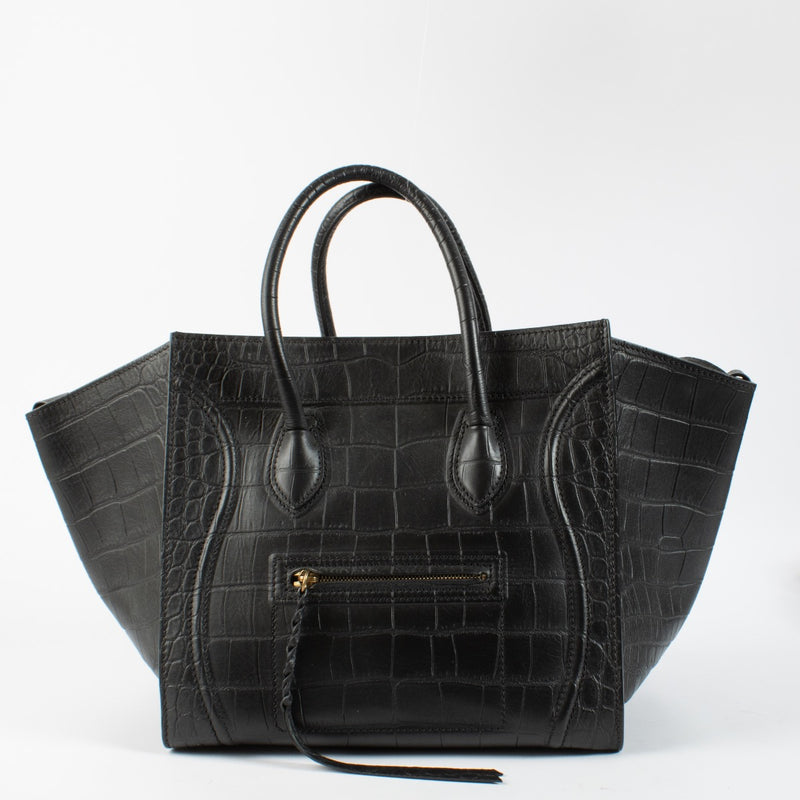 Shop 100% authentic second hand Celine Black Crocodile Embossed Medium Luggage Bag on Labellov.com