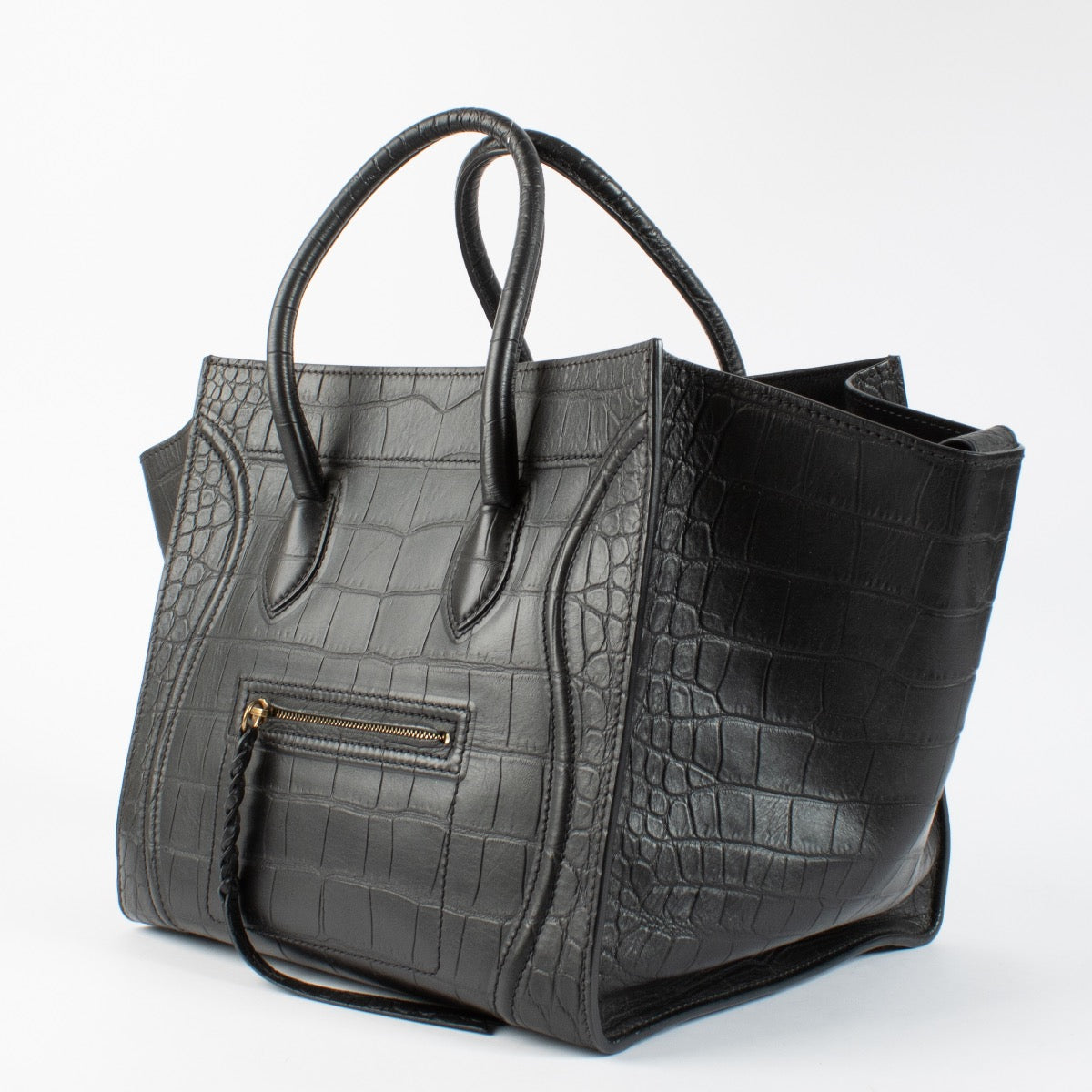 Shop 100% authentic second hand Celine Black Crocodile Embossed Medium Luggage Bag on Labellov.com