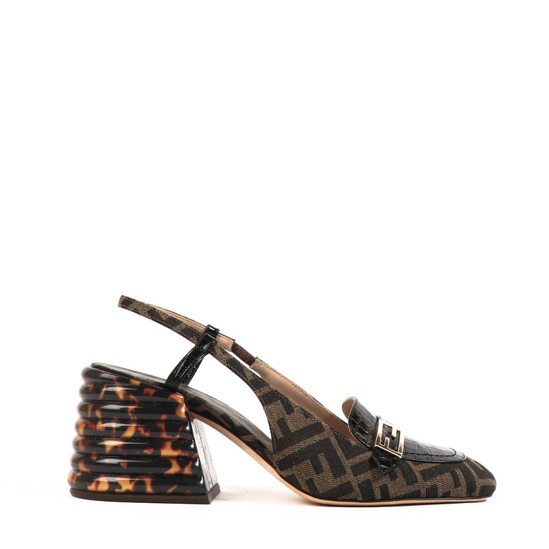 Fendi Promenade FF Slingback Block Heels