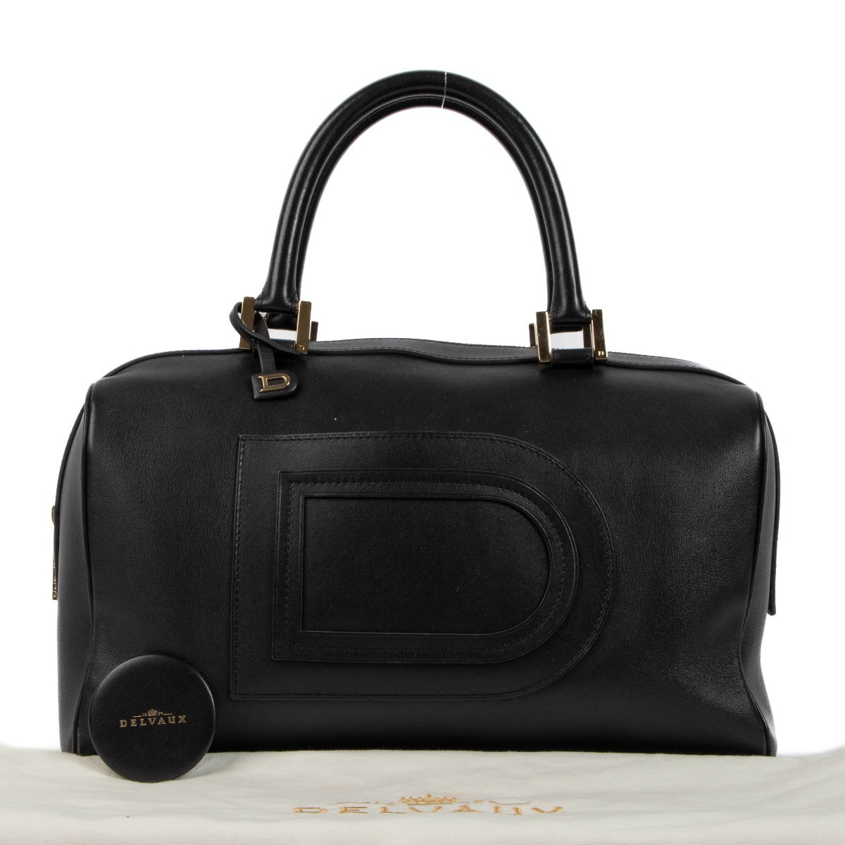 Delvaux Black Allure Louise Boston Bag