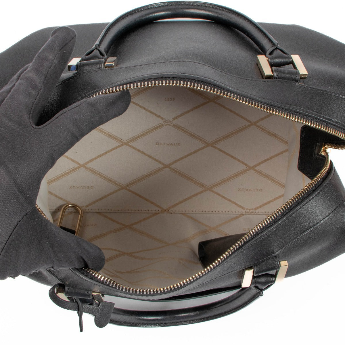 Delvaux Zwarte Allure Louise Boston Tas