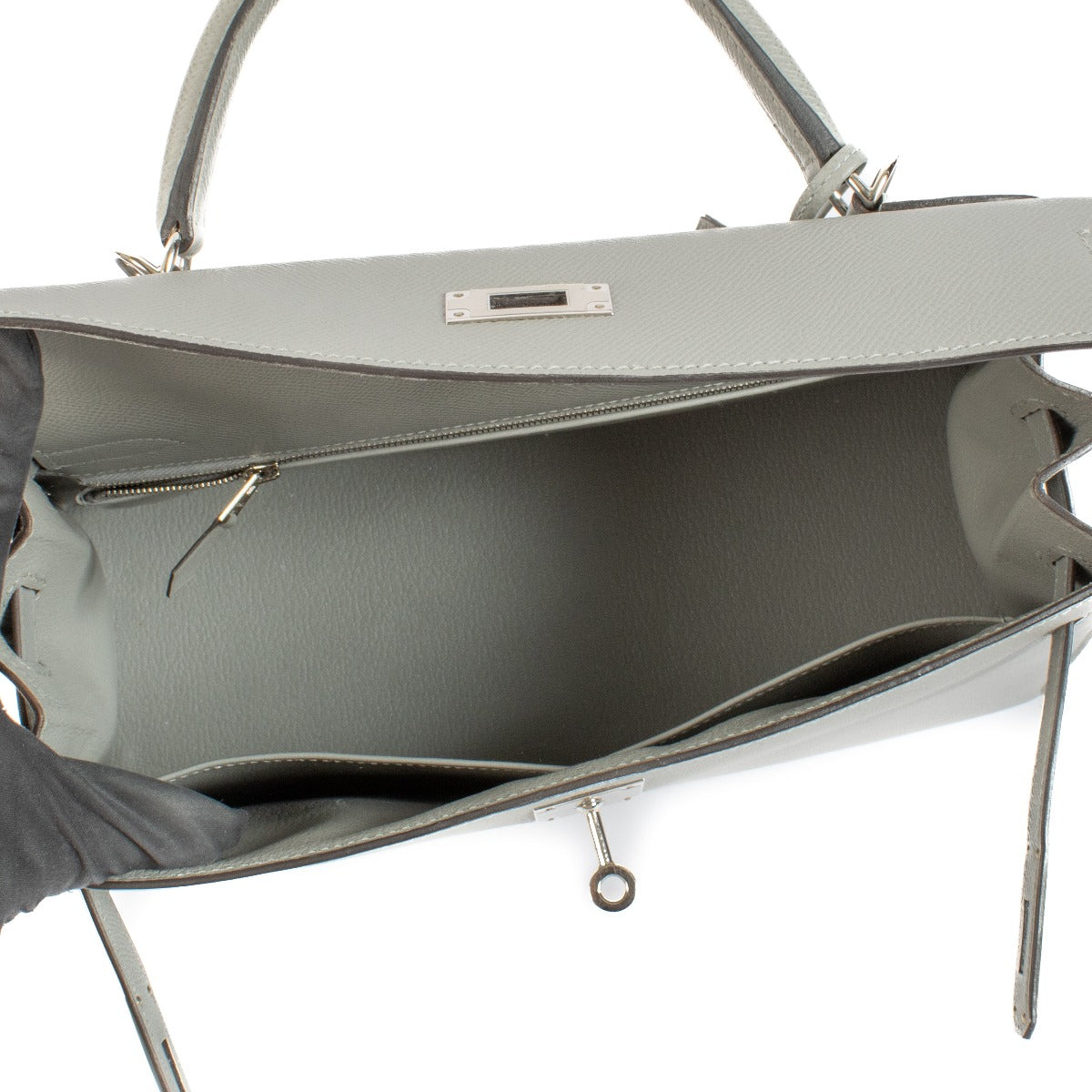 Hermès Kelly 32 Gris Mouette Epsom PHW