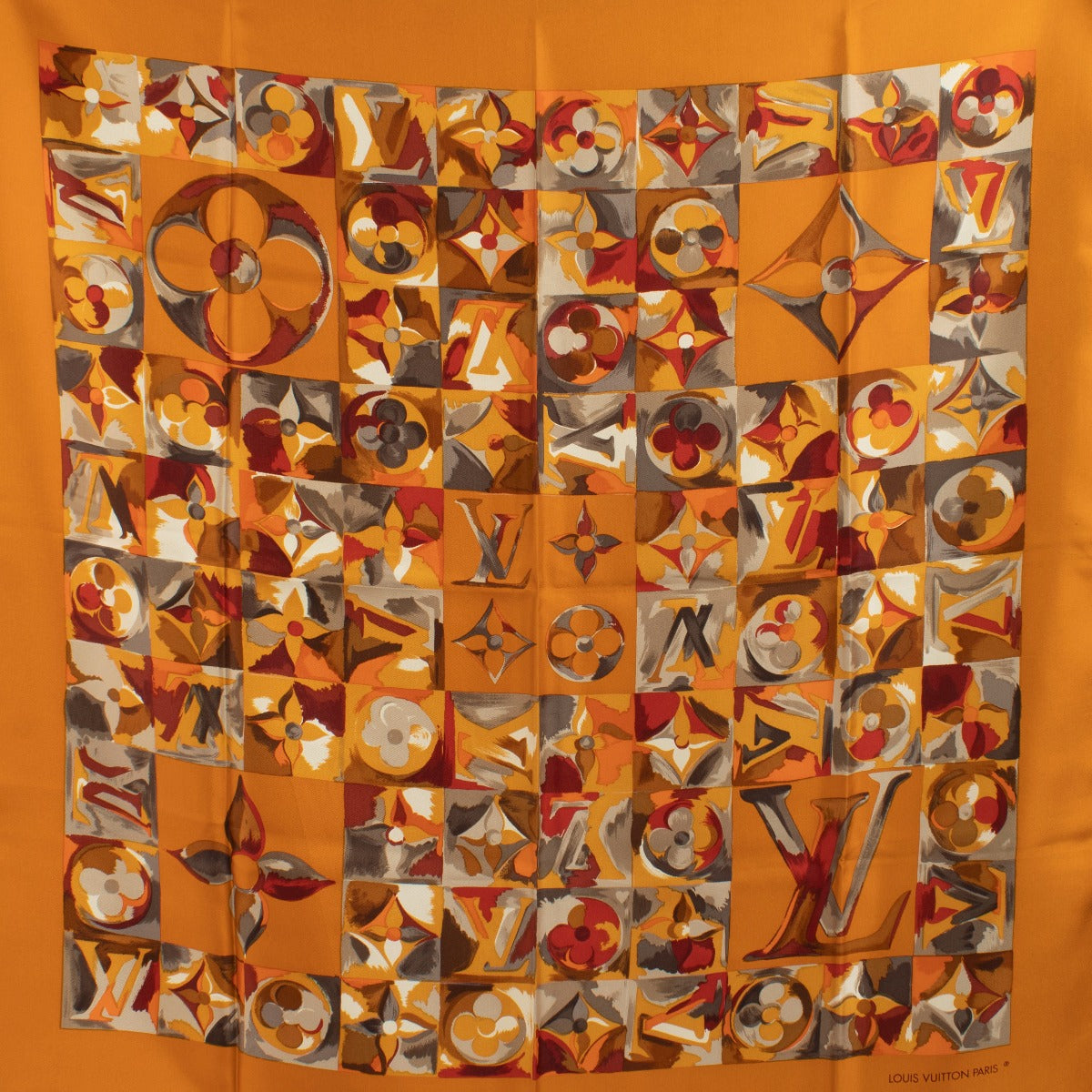 Louis Vuitton Orange Monogram Silk Scarf