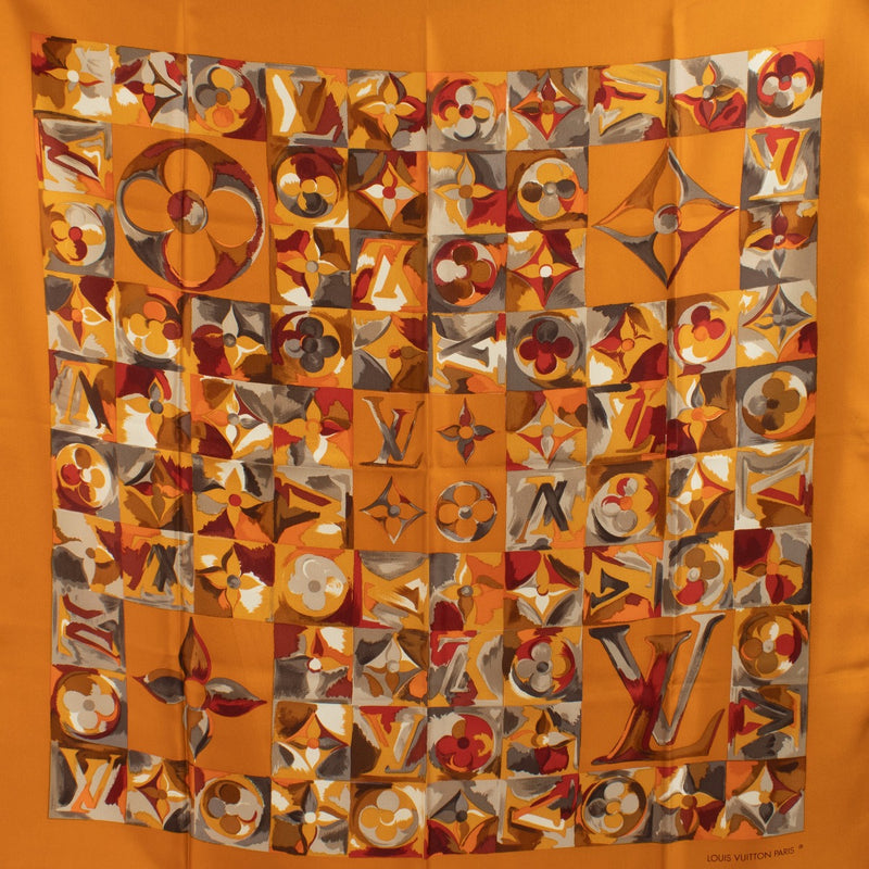 Louis Vuitton Orange Monogram Silk Scarf