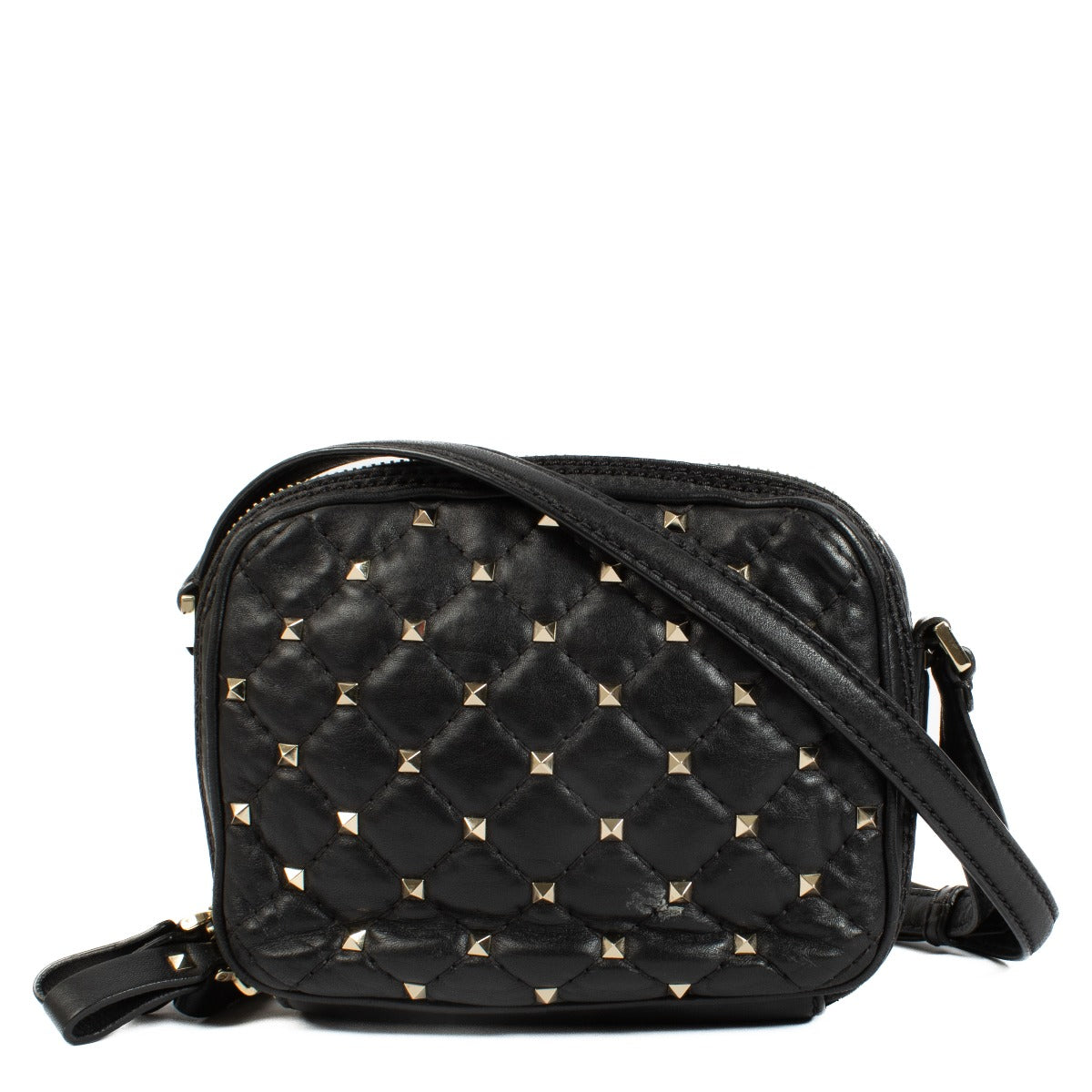 Sac bandoulière Rockstud Spike en cuir noir Valentino Garavani