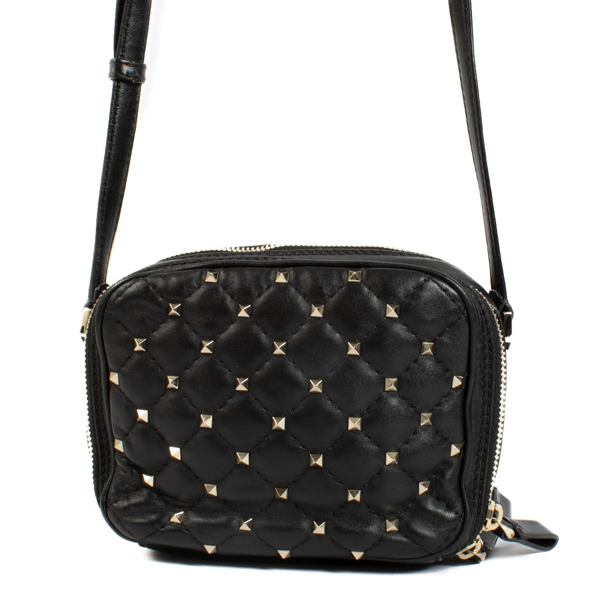 Sac bandoulière Rockstud Spike en cuir noir Valentino Garavani