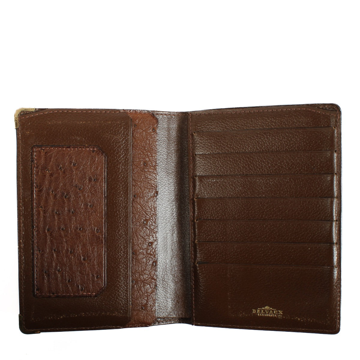 shop 100% authentic second hand Delvaux Brown Ostrich Wallet on Labellov.com