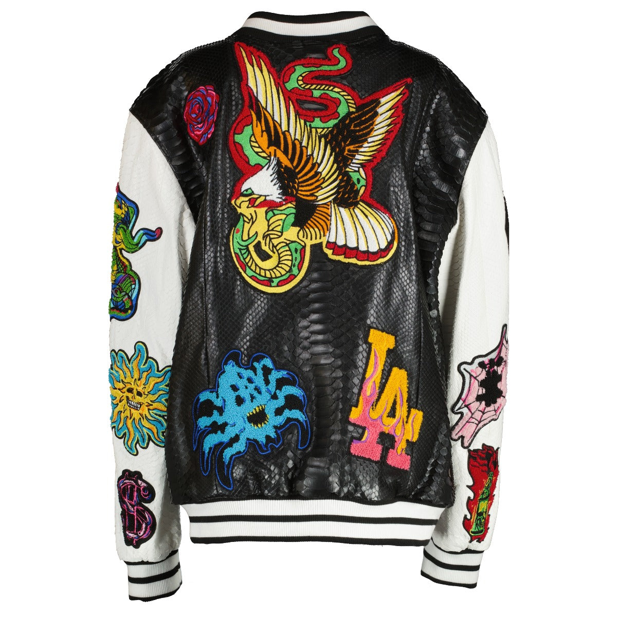 Philippe Plein Python College Tattoo Patches Jacket