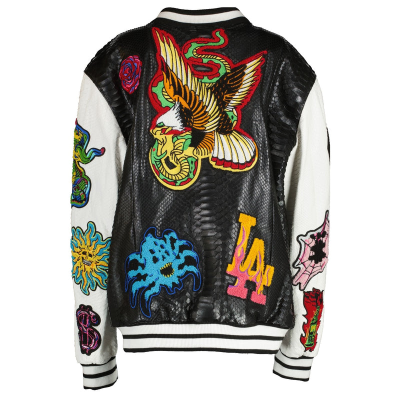Philippe Plein Python College Tattoo Patches Jacket