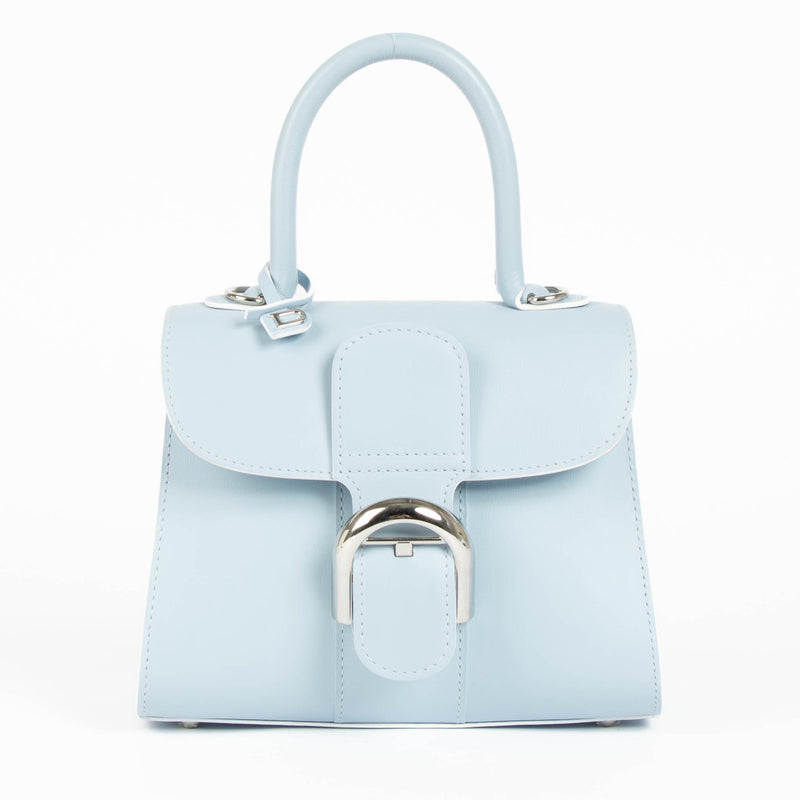 Shop safe online at Labellov in Antwerp, Brussels and knokke this 100% authentic second hand Delvaux Baby Blue Box Calf Mini Brillant