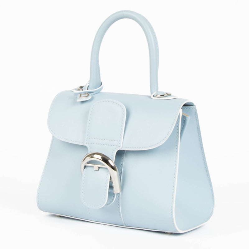 Shop safe online at Labellov in Antwerp, Brussels and knokke this 100% authentic second hand Delvaux Baby Blue Box Calf Mini Brillant