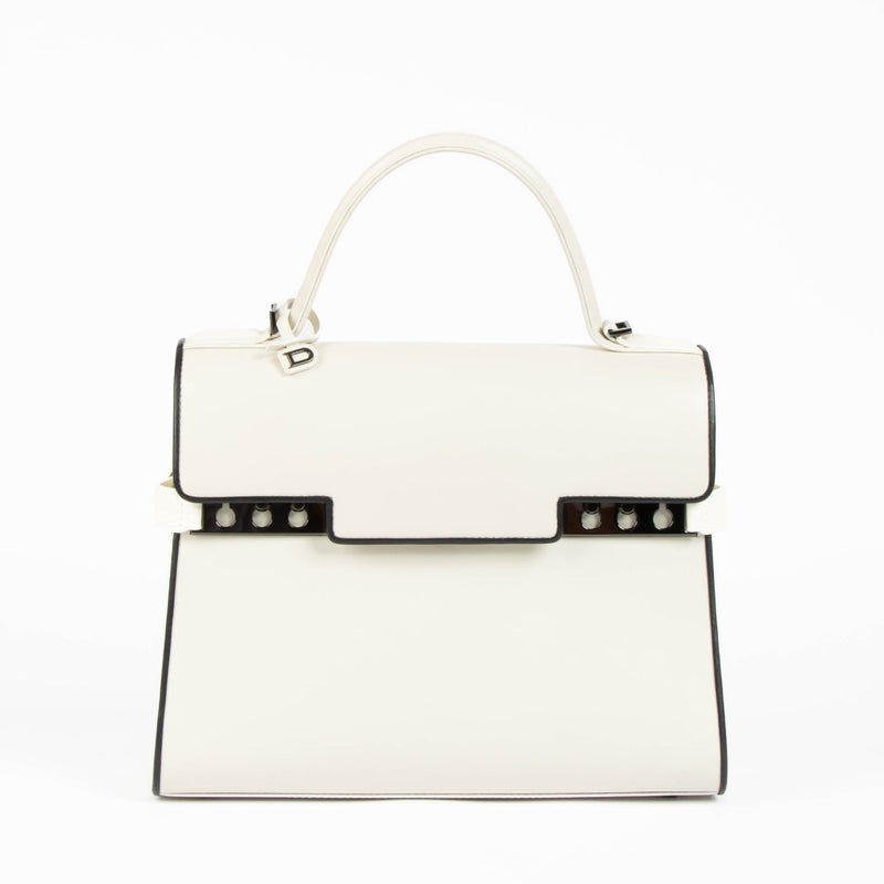 Shop the iconic Delvaux Tempête MM in Ivory/Black Illusion on Labellov.com