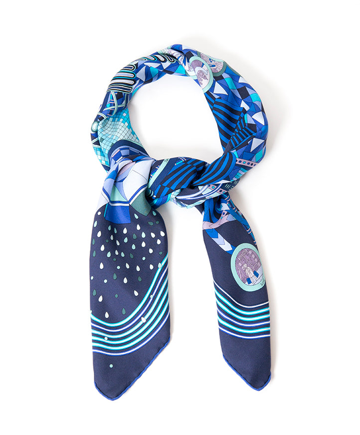 Hermes 'Le Laboratoire Du Temps' online webshop labellov secondhand designer vintage scarf Hermes best price