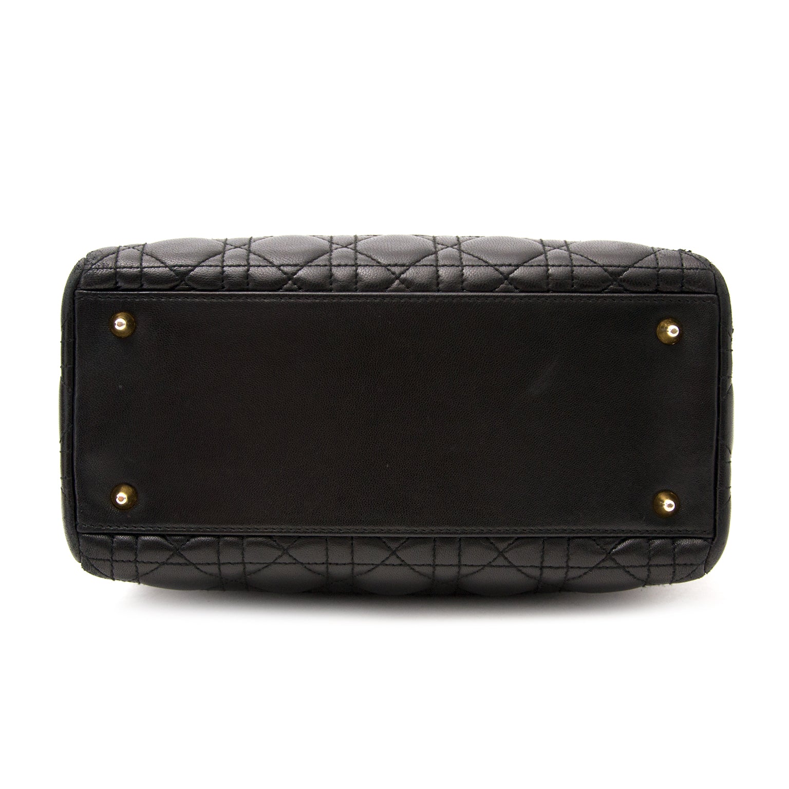 comme neuf sac a main Christian Dior Supple Black Lady Dior Lambskin Bag