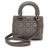 Dior Grey Patent Quilted Mini Lady Bag for sale on labellov with worldwide secure shipping