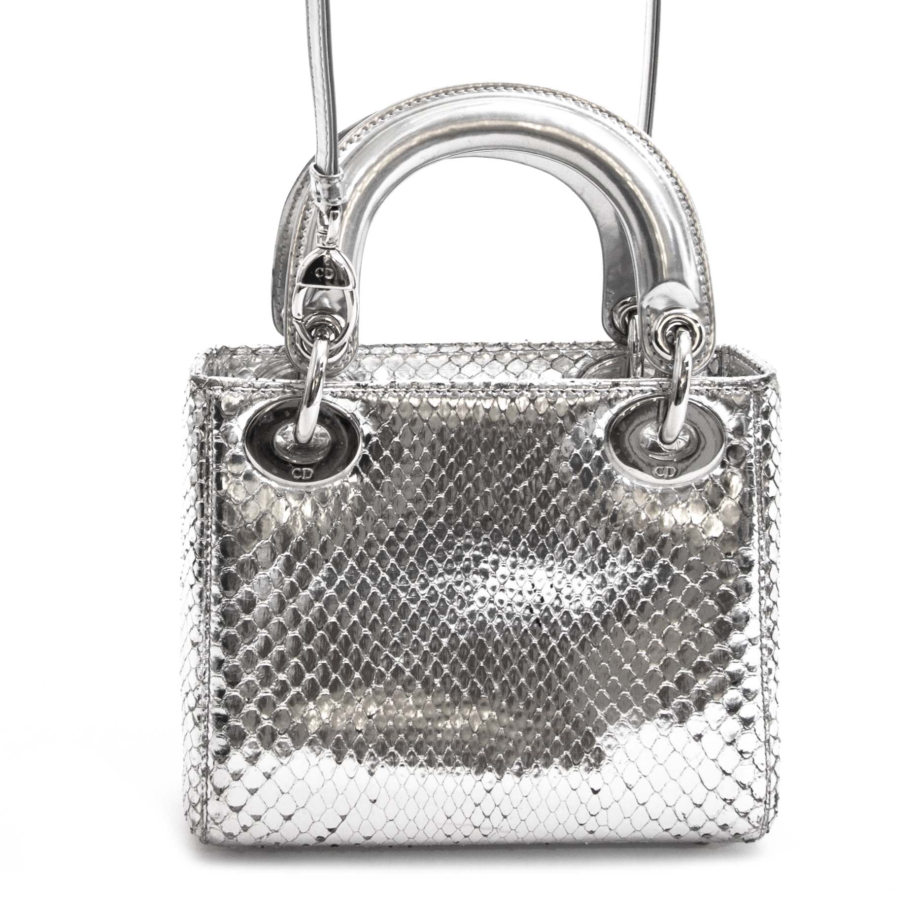 Dior Silvery Python Mini Lady Dior Bag koop veilig online