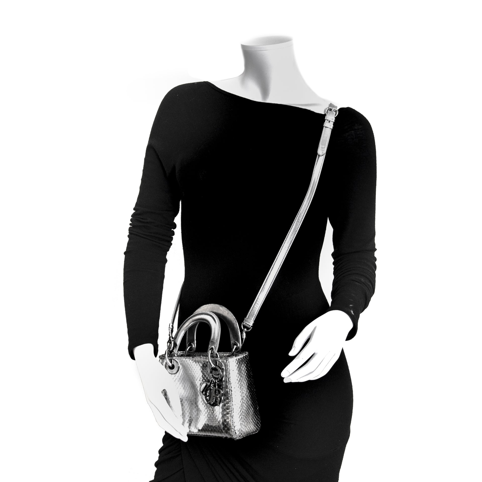 Dior Silvery Python Mini Lady Dior Bag