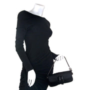 koop Lanvin Black Satin Flap Clutch bij labellov en betaal veilig online