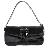 achetez Lanvin Black Satin Flap Clutch chez labellov pour le meilleur prix