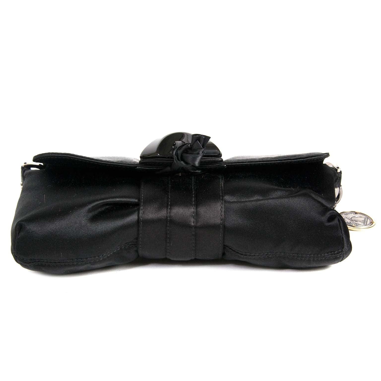 buy Lanvin Black Satin Flap Clutch at labellov and pay save online